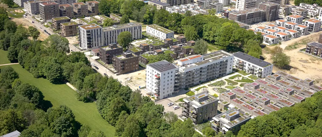 Luftbild; München; Städtischer Wohnbau; Prinz-Eugen-Kaserne; Stadtquartier
