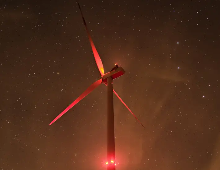 Nachtkennzeichnung von Windrädern